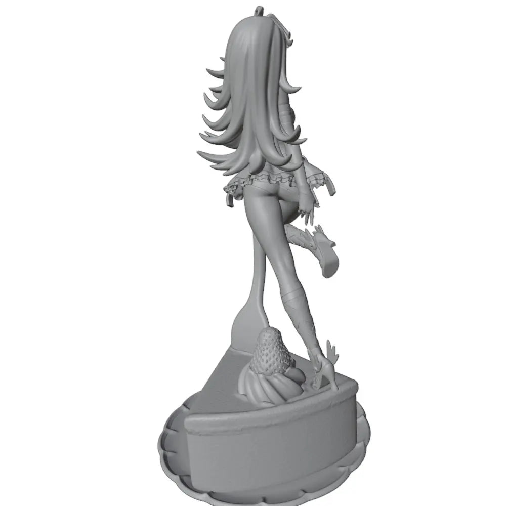 75mm Female with Cascading Hair Seated, Resin Model Figure Kit, Anime Theme, Unassembled and Unpainted