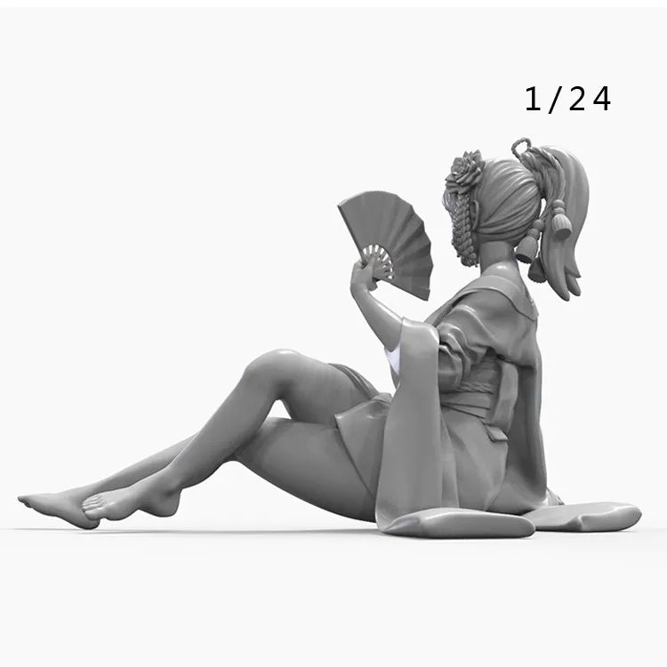 1/24 Oriental-Inspired Female Character, Resin Model Figure Kit, Unassembled and Unpainted