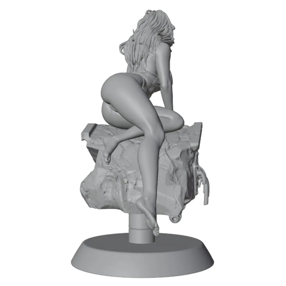 75mm Pin-up on Rubble, Resin Model Figure Kit, Unassembled and Unpainted