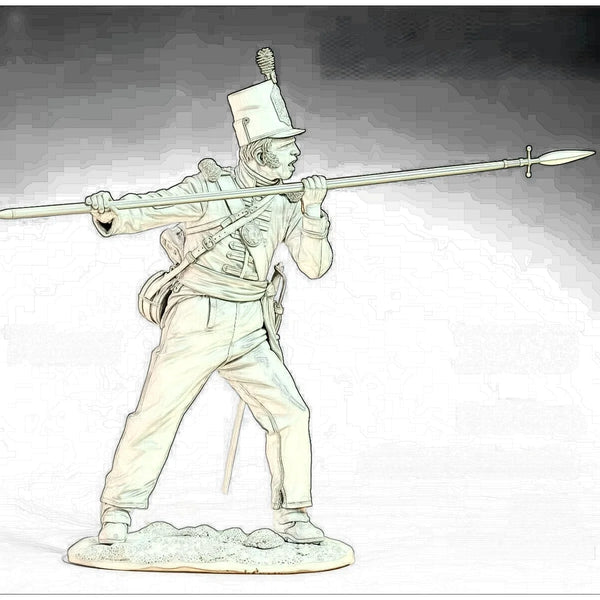 75mm Napoleonic British Infantry Guards Sergeant, Resin Model Figure Kit, Unassembled and Unpainted
