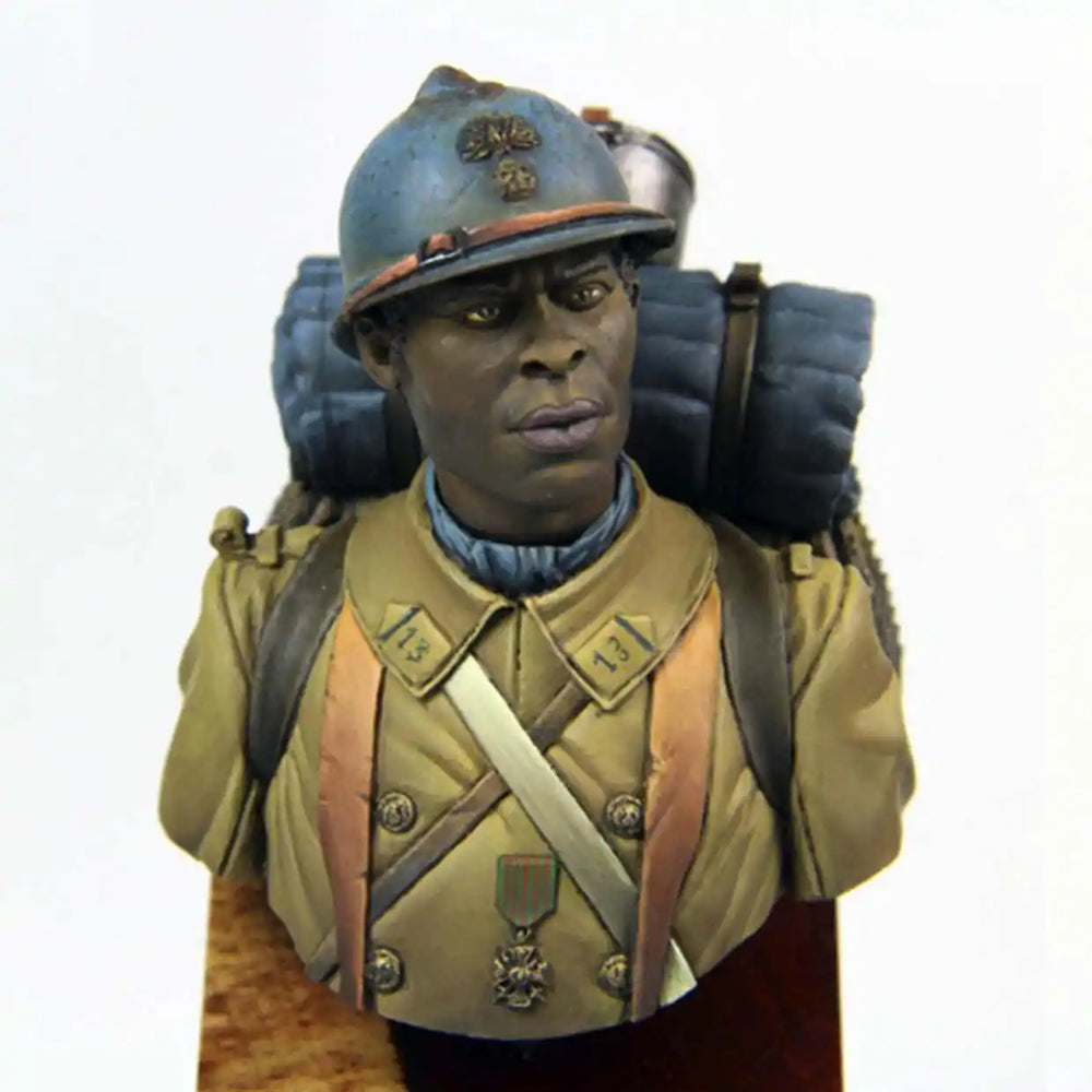 1/12 WWI Algerian Colonial Soldier, Resin Model Bust Kit, Unassembled and Unpainted