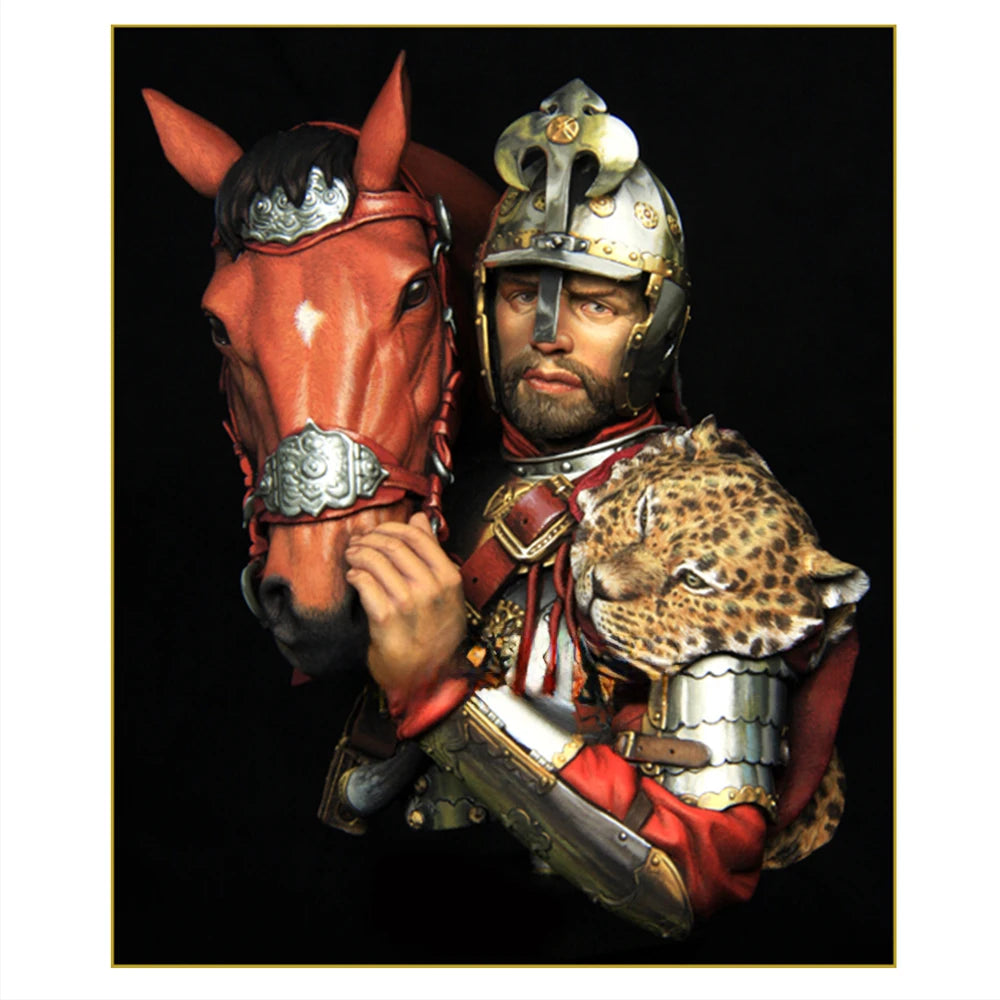1/10 Medieval Polish Hussar Officer, Resin Model Bust Kit, Unassembled and Unpainted