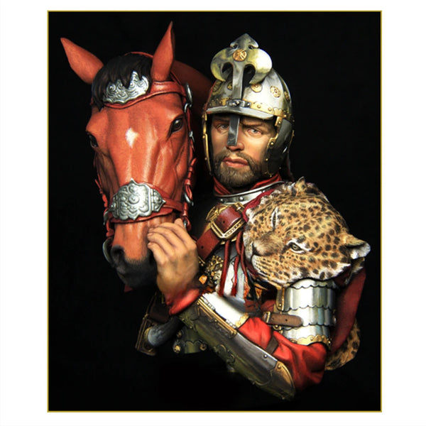 1/10 Medieval Polish Hussar Officer, Resin Model Bust Kit, Unassembled and Unpainted