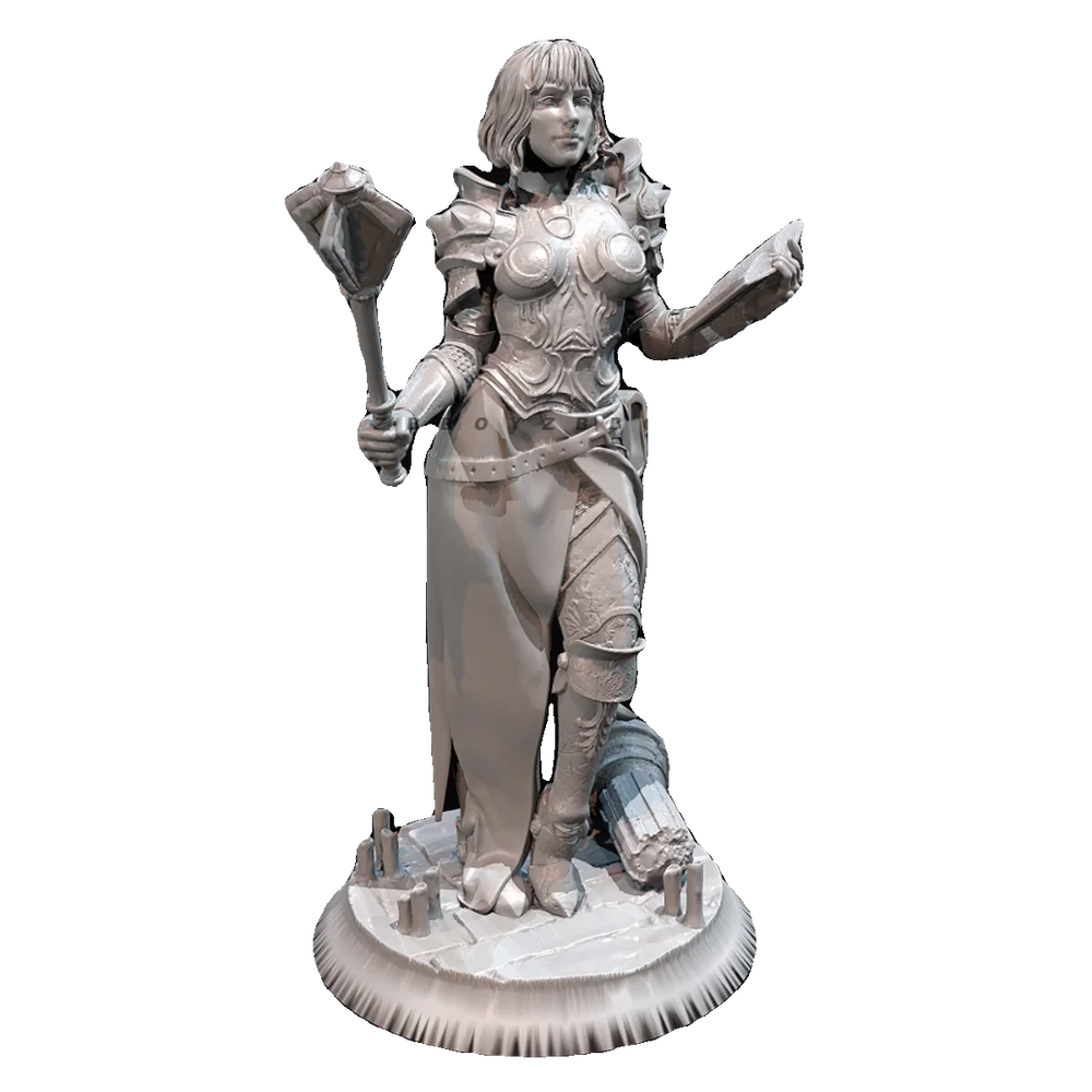 75mm Warrior Mage, Resin Model Figure Kit, Fantasy Theme, Unassembled and Unpainted