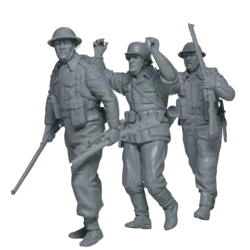 1/35 WWII British North Africa, 3 Figures, Resin Model Figure Kit, Unassembled and Unpainted