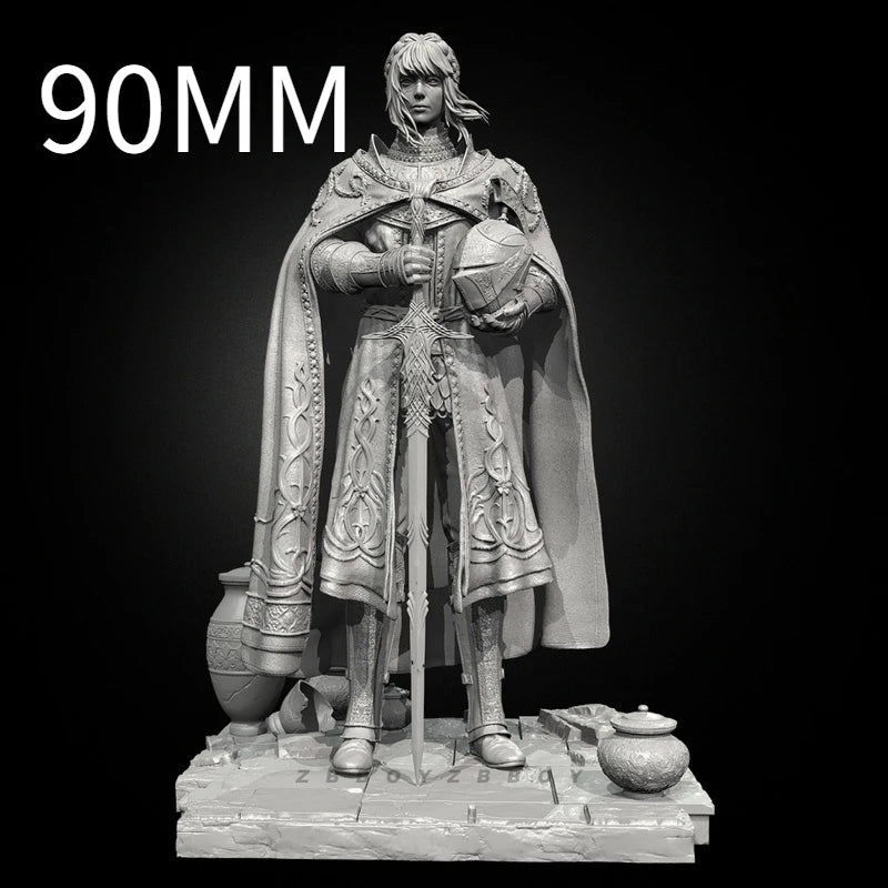 75mm Medieval Fantasy Noblewoman with Flowing Cloak, Resin Model Figure Kit, Unassembled and Unpainted