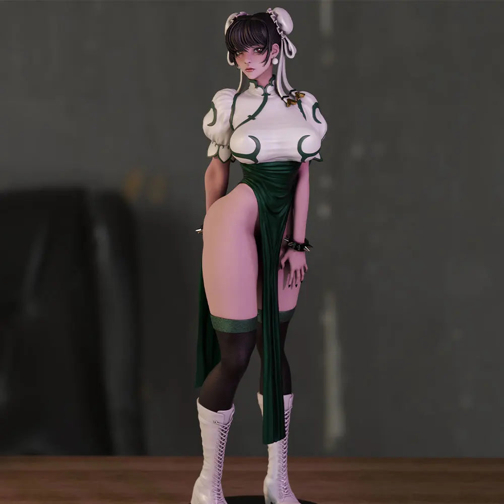 1/24 Female with Pigtails in Athletic Outfit, Resin Model Figure Kit, Anime Theme, Unassembled and Unpainted