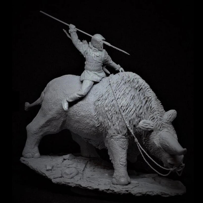 1/32 Medieval War Elephant Warrior, 2 Figures, Resin Model Figure Kit, Unassembled and Unpainted