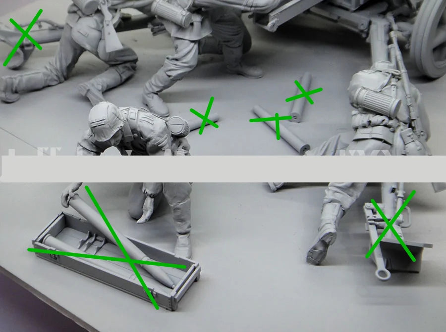 120mm WWII German Infantry, 6 Figures, Resin Model Figure Kit, Unassembled and Unpainted