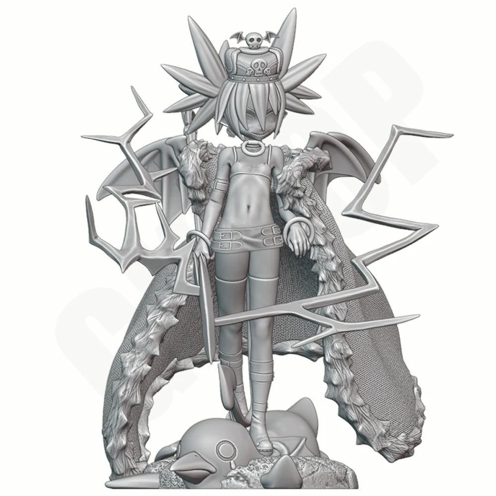 1/24 Spiky-Haired Anime Demon in Red Cape, Resin Model Figure Kit, Fantasy Theme, Unassembled and Unpainted