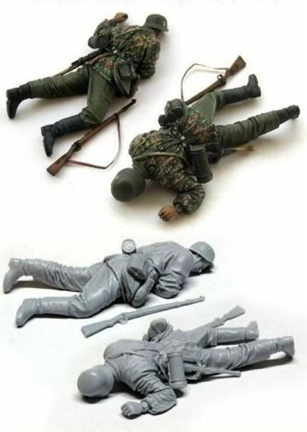 1/35 Modern Infantry Prone Tactical, 2 Figures, Resin Model Figure Kit, Unassembled and Unpainted