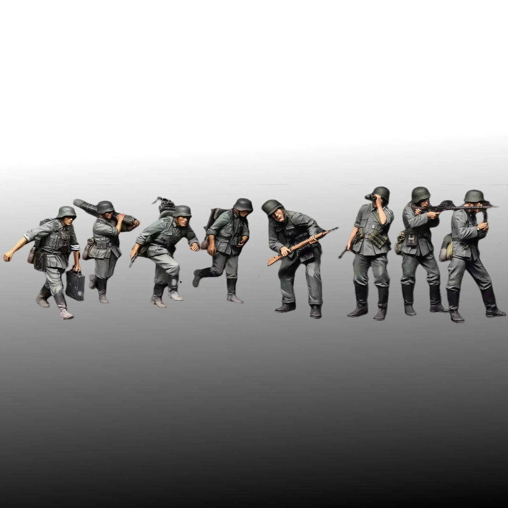 1/35 Modern Infantry Squad in Assault, 8 Figures, Resin Model Figure Kit, Unassembled and Unpainted