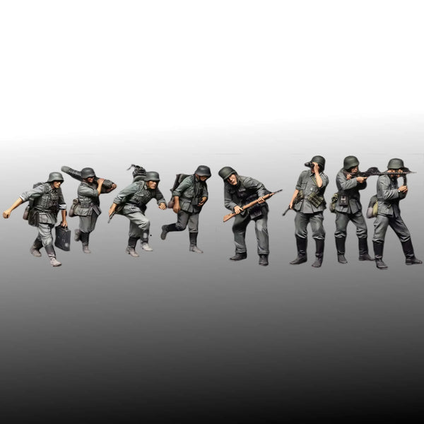 1/35 Modern Infantry Squad in Assault, 8 Figures, Resin Model Figure Kit, Unassembled and Unpainted