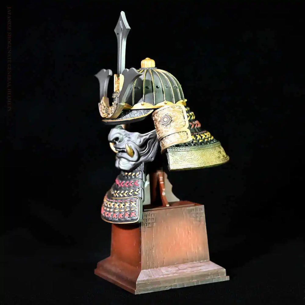 130mm Medieval Samurai Kabuto Helmet, Resin Model Bust Kit, Unassembled and Unpainted