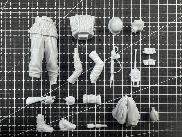 1/16 WWII German Officer Captain, Resin Model Figure Kit, Unassembled and Unpainted