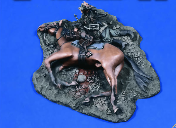 1/35 Horse with Rider, Resin Model Creature Kit, Fantasy Theme, Unassembled and Unpainted