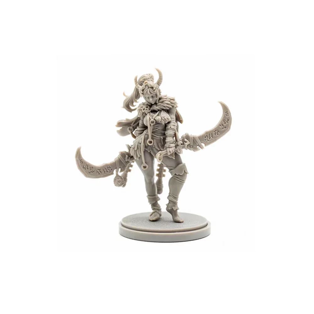 28mm Dashing Reaper Paleun Demon Warrior, Resin Model Figure Kit, Fantasy Theme, Unassembled and Unpainted