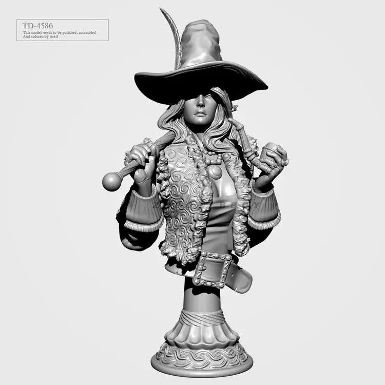 55mm Witches, 4 Figures, Resin Model Bust Kit, Fantasy Theme, Unassembled and Unpainted