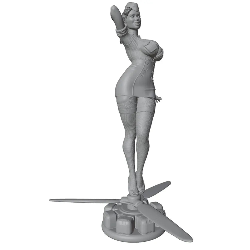 1/24 WWII Female Pilot, Resin Model Figure Kit, Unassembled and Unpainted