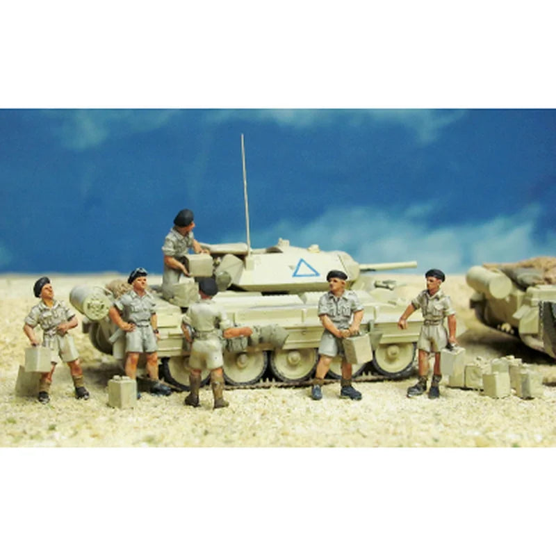 1/72 WWII British Tank Crew & Support, 12 Figures, Resin Model Figure Kit, Unassembled and Unpainted