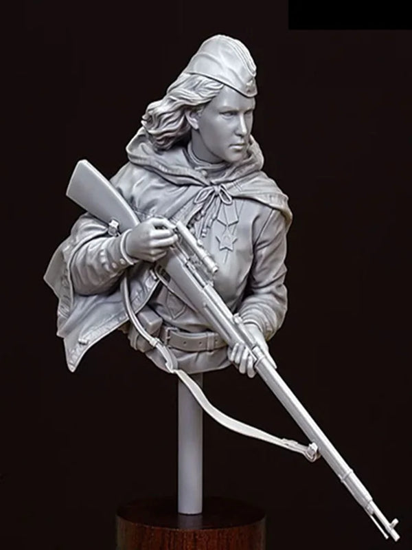 1/10 Ancient Fantasy Crossbowwoman in Headwrap, Resin Model Bust Kit, Unassembled and Unpainted
