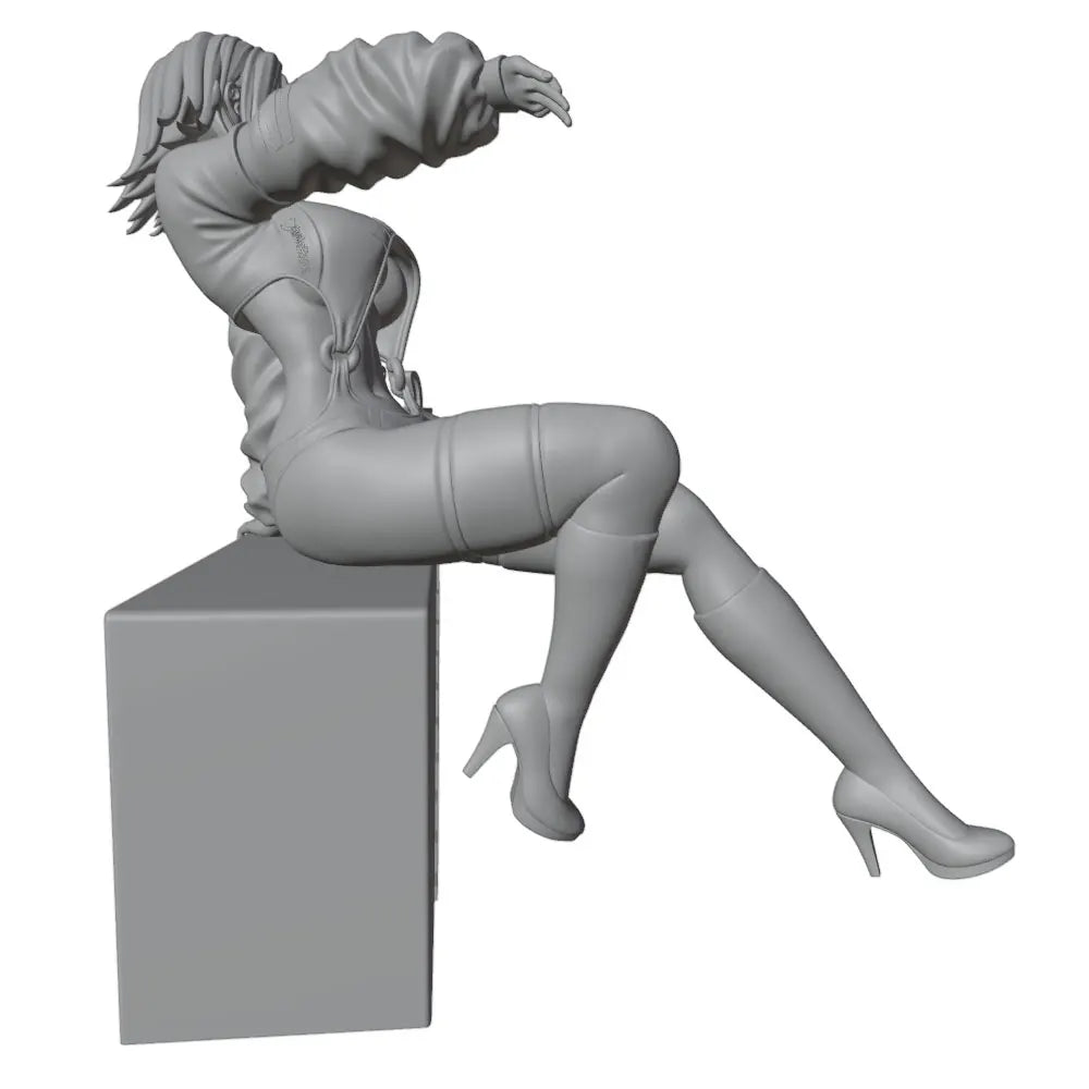 75mm Anime Military Female, Resin Model Figure Kit, Unassembled and Unpainted