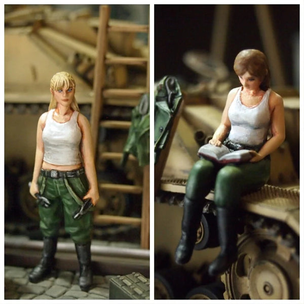1/35 Modern Female Tactical Team, 2 Figures, Resin Model Figure Kit, Unassembled and Unpainted