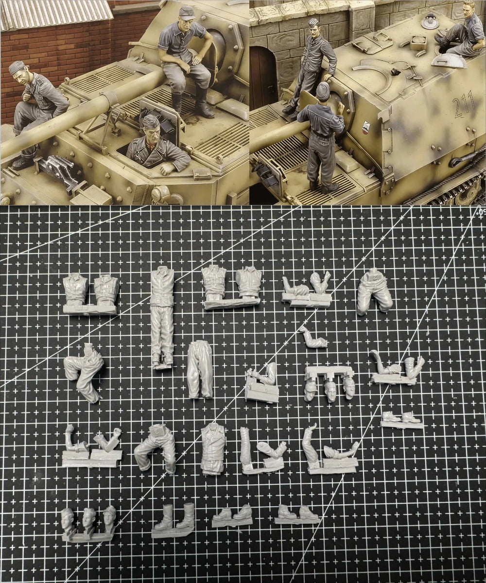 1/35 Modern Military Armored Squad, 6 Figures, Resin Model Diorama Kit, Unassembled and Unpainted