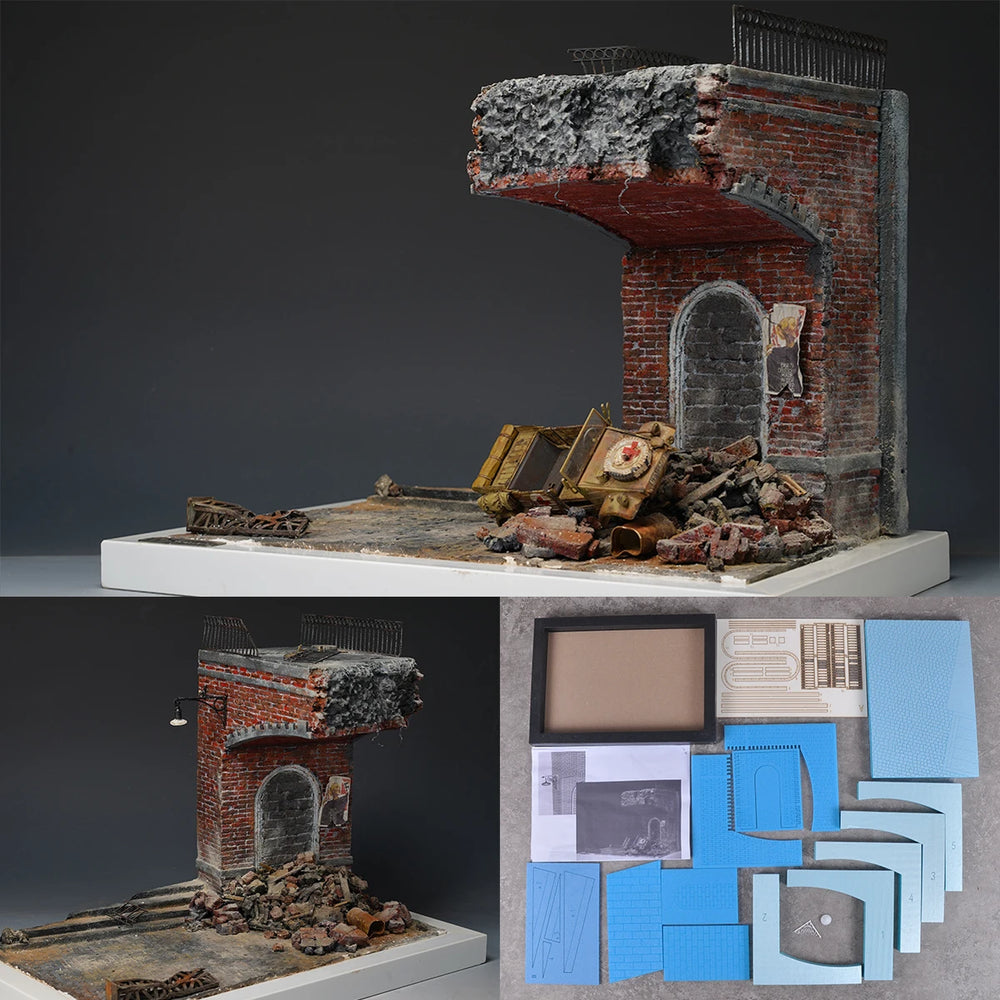 1/35 Architectural Footbridge, Resin Model Diorama Kit, Historical Theme, Unassembled and Unpainted