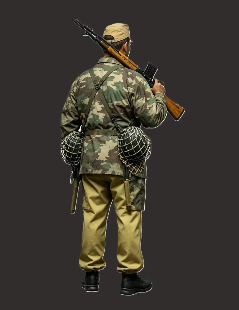 1/16 WWII German Soldier with MP40 Submachine Gun, Resin Model Figure Kit, Unassembled and Unpainted