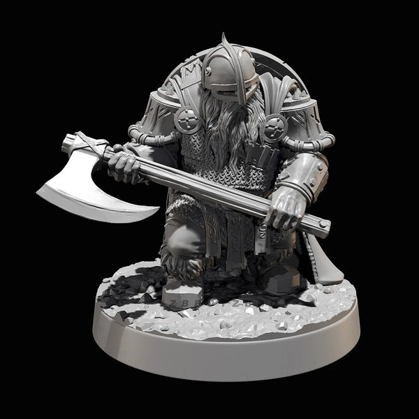 75mm Dwarf Warrior, Resin Model Figure Kit, Fantasy Theme, Unassembled and Unpainted
