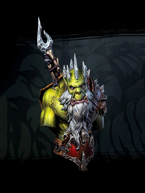 1/10 Medieval Fantasy Orc Warrior, Resin Model Bust Kit, Unassembled and Unpainted