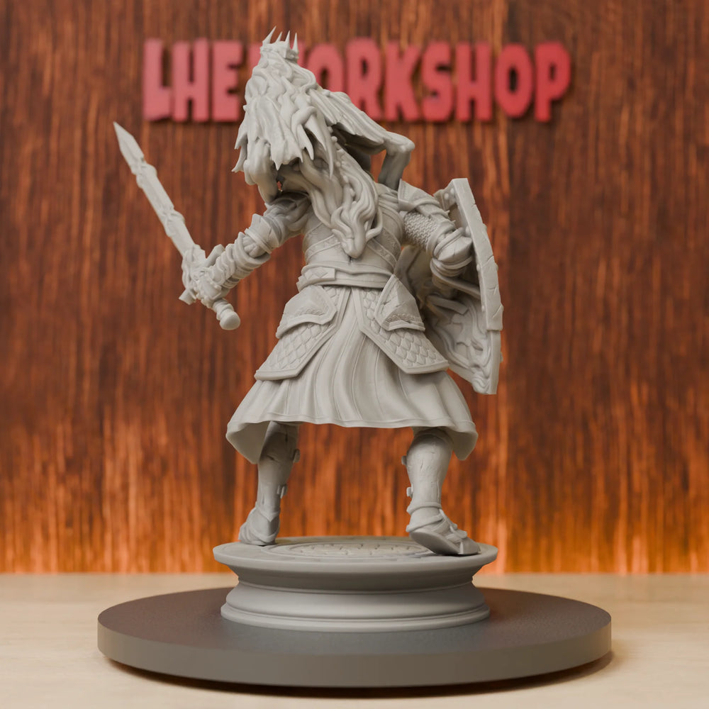 75mm Undead Skeleton Knight, Resin Model Figure Kit, Fantasy Theme, Unassembled and Unpainted