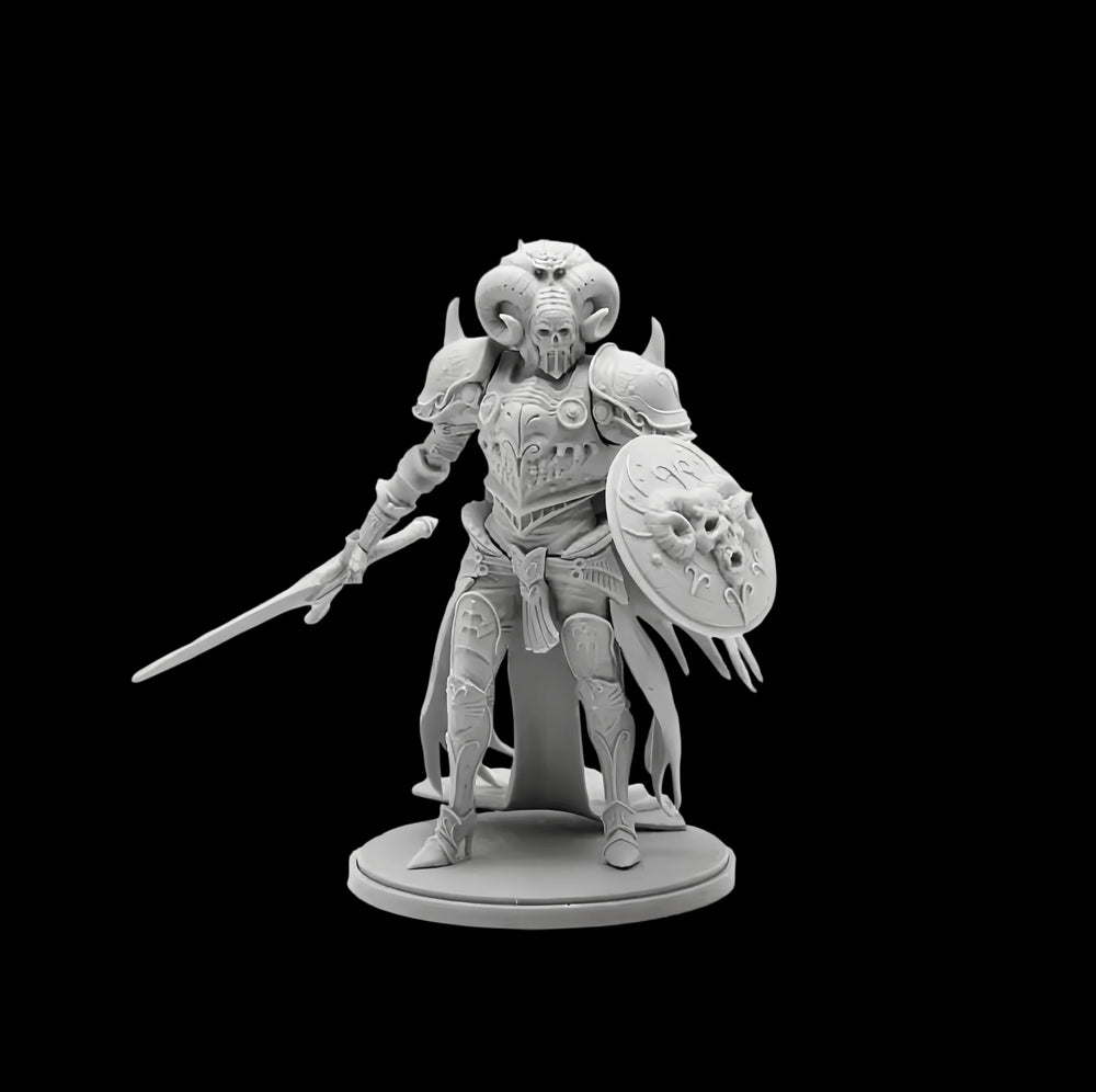 75mm Armored Knight with Feathered Wing Pauldrons, Resin Model Figure Kit, Fantasy Theme, Unassembled and Unpainted