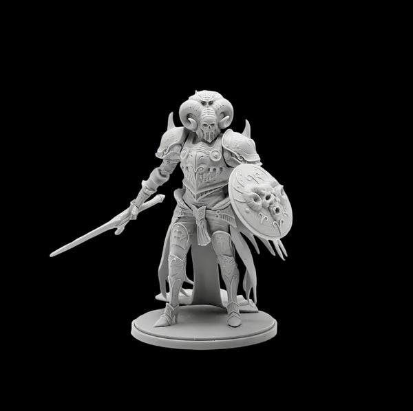 75mm Armored Knight with Feathered Wing Pauldrons, Resin Model Figure Kit, Fantasy Theme, Unassembled and Unpainted