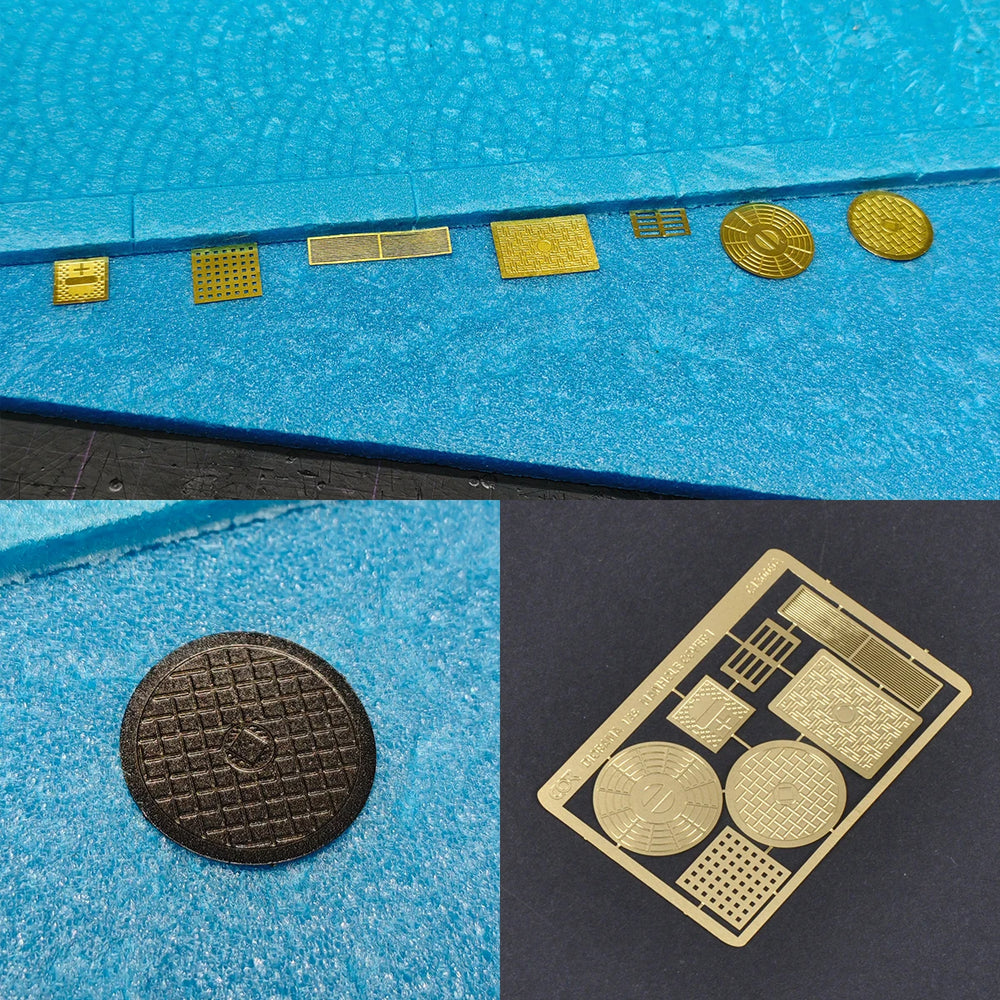 1/35 Manhole Covers & Sewer Grates, Resin Model Accessory Kit, Historical Theme, Unpainted