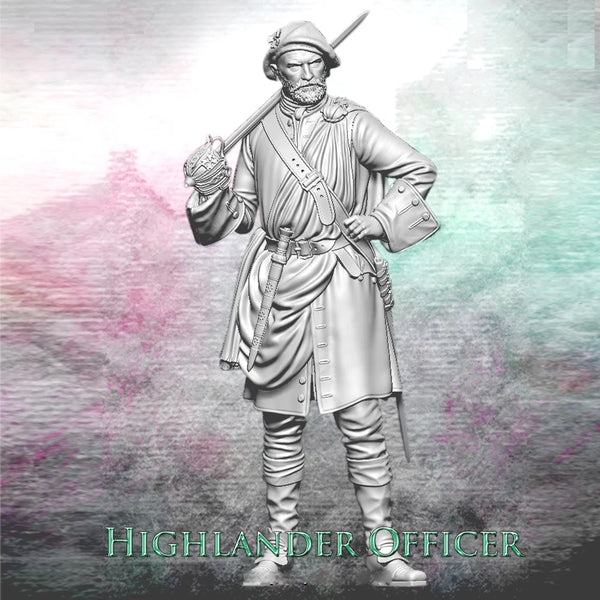 1/24 Medieval Highland Officer, Resin Model Figure Kit, Unassembled and Unpainted