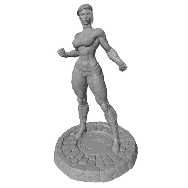 1/24 Blonde Female Sci-Fi Commando with Blaster, Resin Model Figure Kit, Unassembled and Unpainted