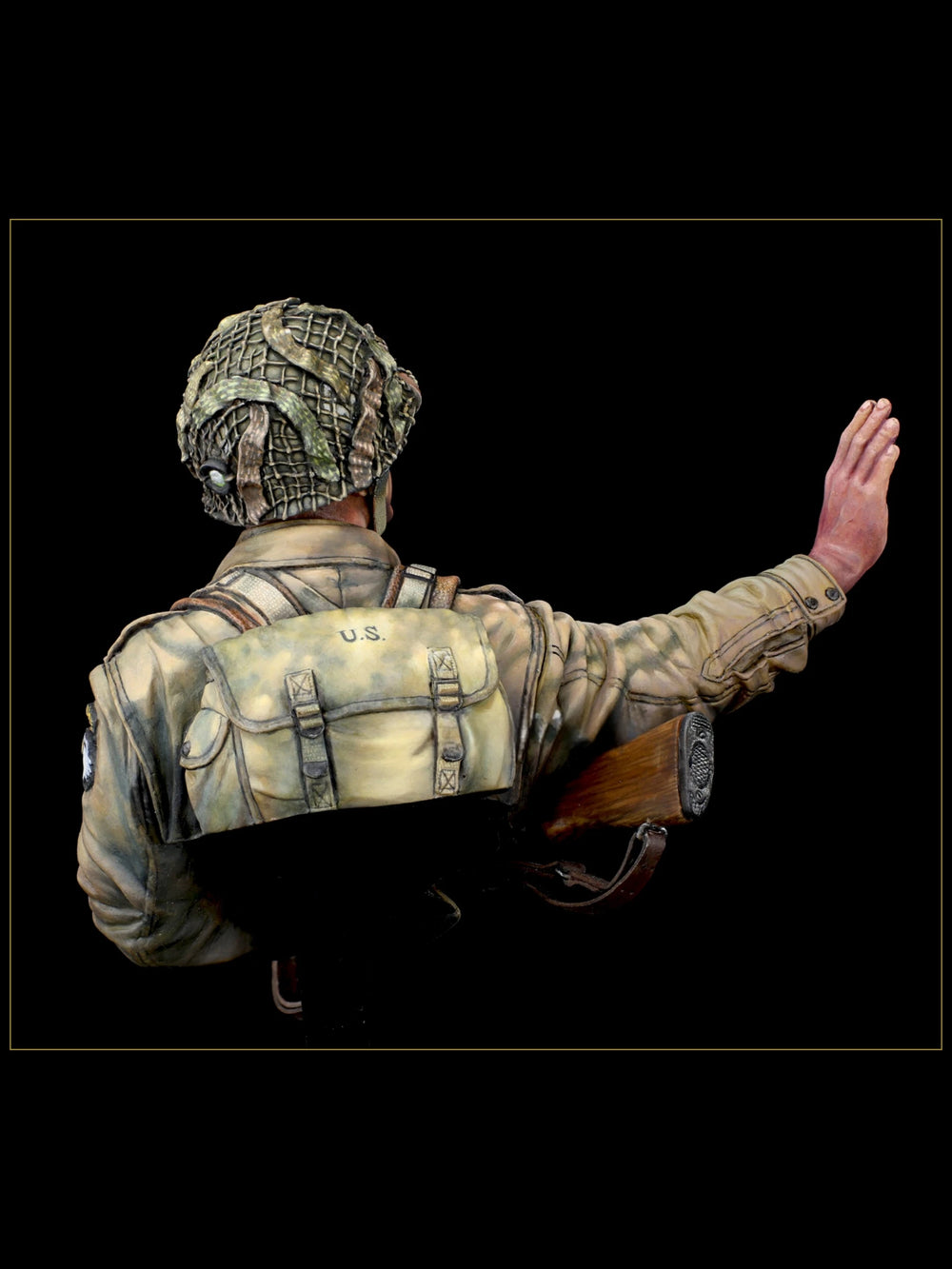 1/10 WWII US Infantryman Directing Orders, Resin Model Bust Kit, Unassembled and Unpainted