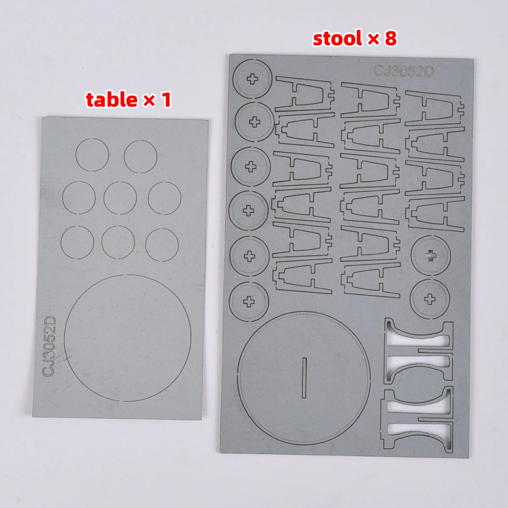 1/35 Café Table with Bar Stools, Resin Model Diorama Kit, Historical Theme, Unassembled and Unpainted