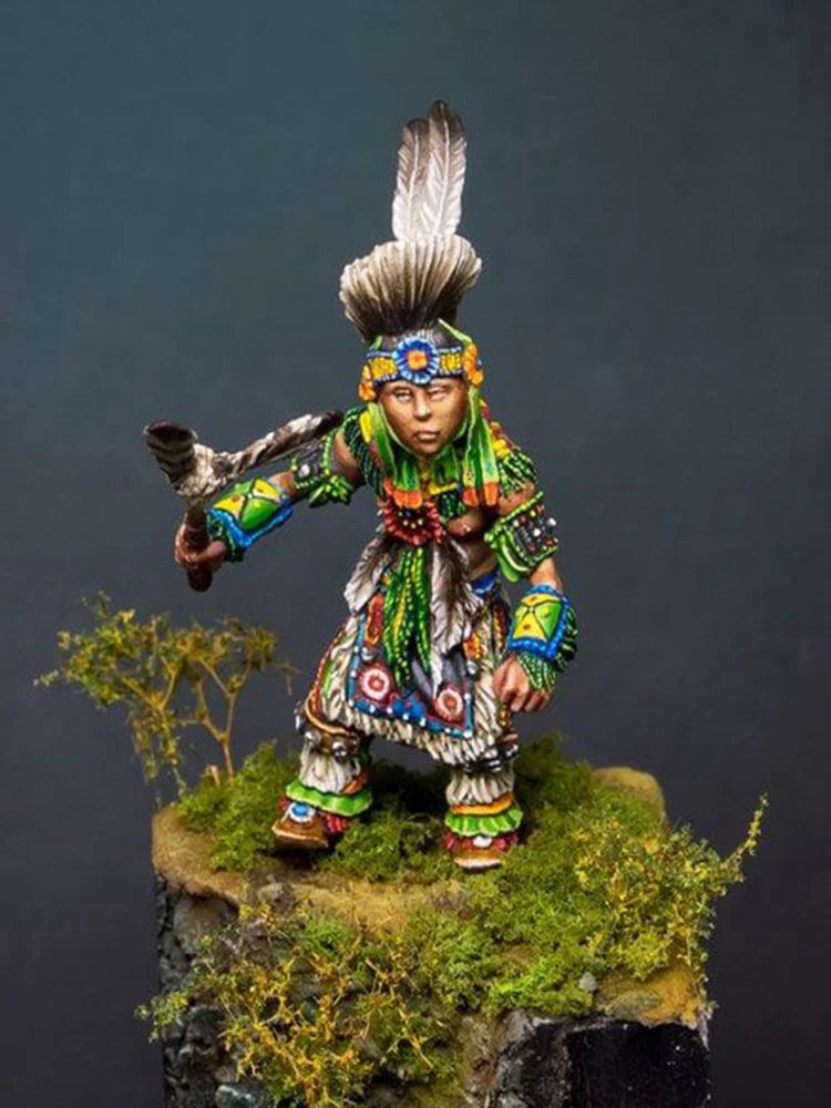 42mm Ancient Feathered Warrior, Resin Model Figure Kit, Unassembled and Unpainted