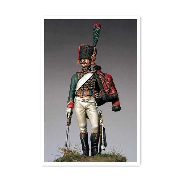 54mm Napoleonic French Chasseur, Resin Model Figure Kit, Unassembled and Unpainted