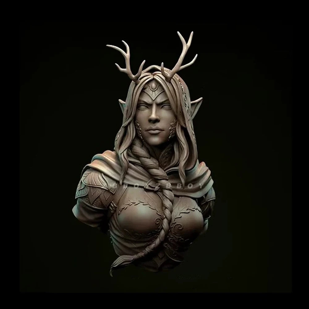 1/12 Aelith Deer Spirit, Resin Model Bust Kit, Fantasy Theme, Unassembled and Unpainted