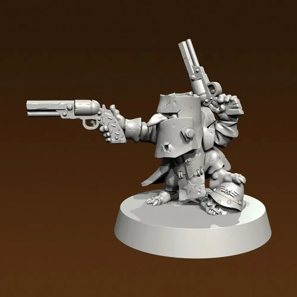 50mm Armed Beast Warrior, 4 Figures, Resin Model Figure Kit, Sci-Fi Theme, Unassembled and Unpainted