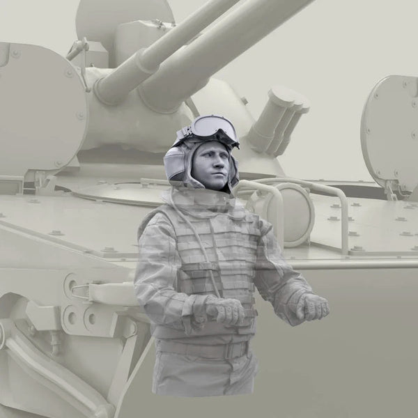 1/35 Modern Russian Armored Vehicle Crew, 2 Figures, Resin Model Figure Kit, Unassembled and Unpainted