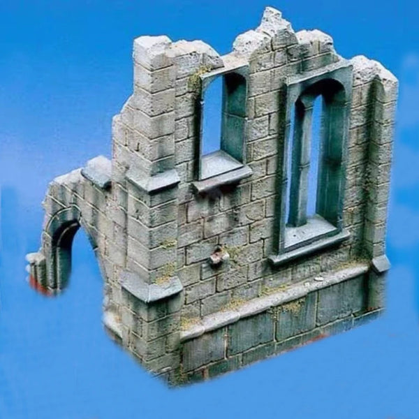 WWI Fortified Ruins with Artillery, 2 Figures, Resin Model Terrain Kit, Unassembled and Unpainted