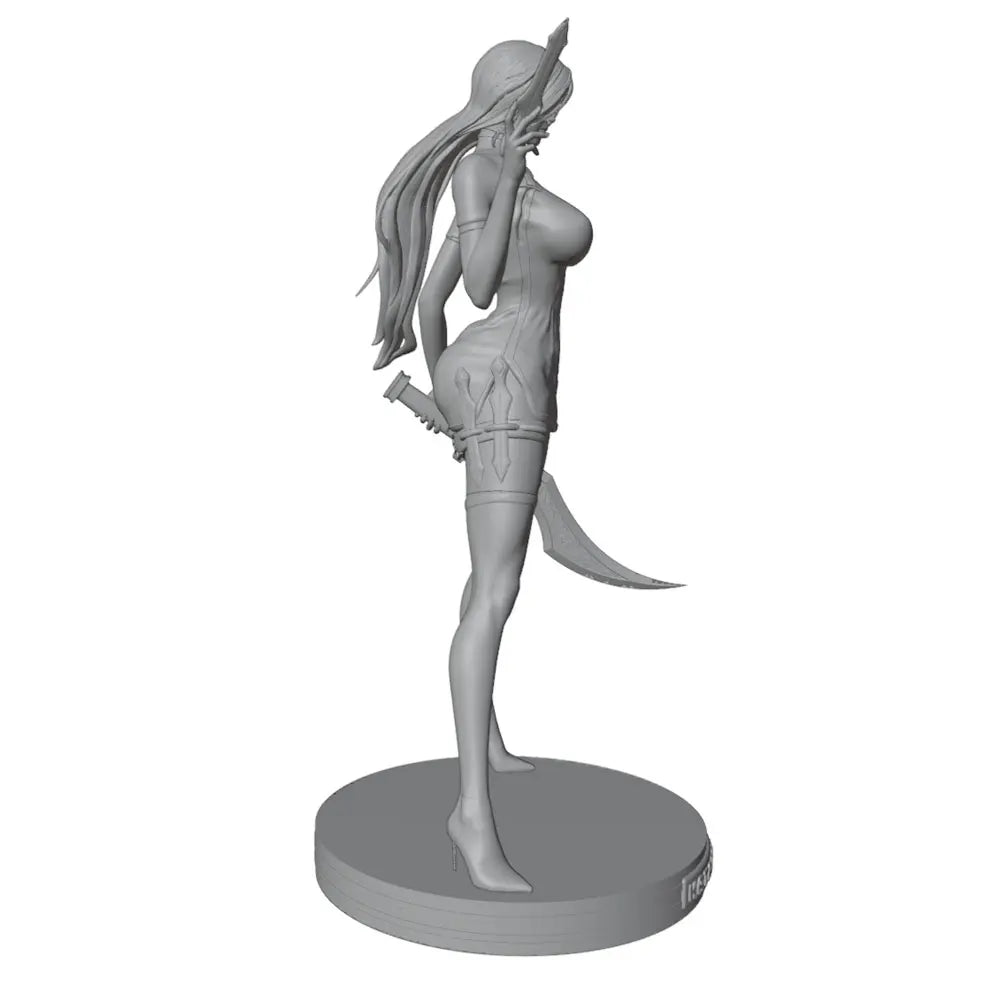 1/24 Female Warrior with Scimitar and Staff, Resin Model Figure Kit, Fantasy Theme, Unassembled and Unpainted
