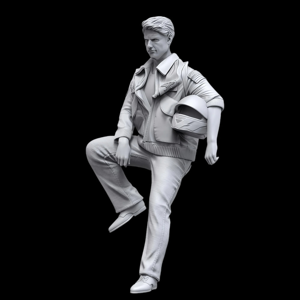 1/12 Motorcycle Rider, Resin Model Figure Kit, Historical Theme, Unassembled and Unpainted