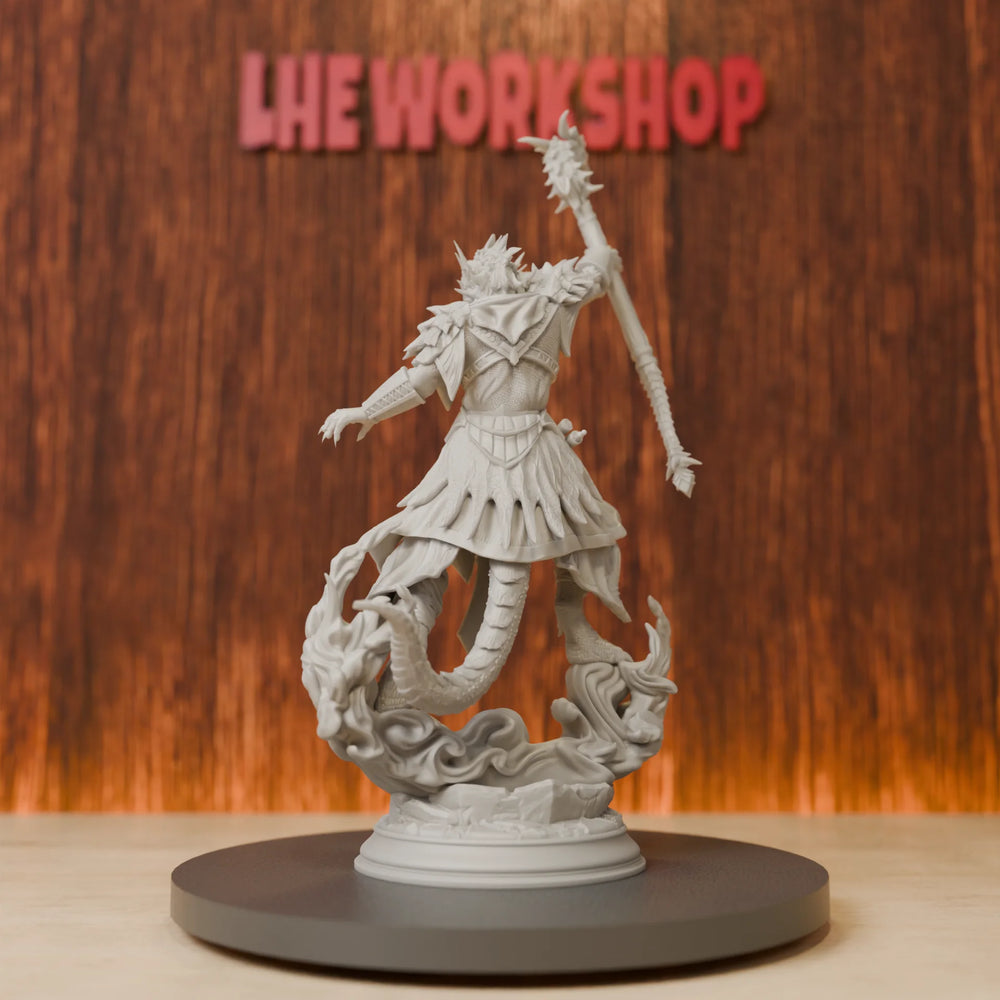 75mm Dragonborn Sorcerer, Resin Model Figure Kit, Fantasy Theme, Unassembled and Unpainted