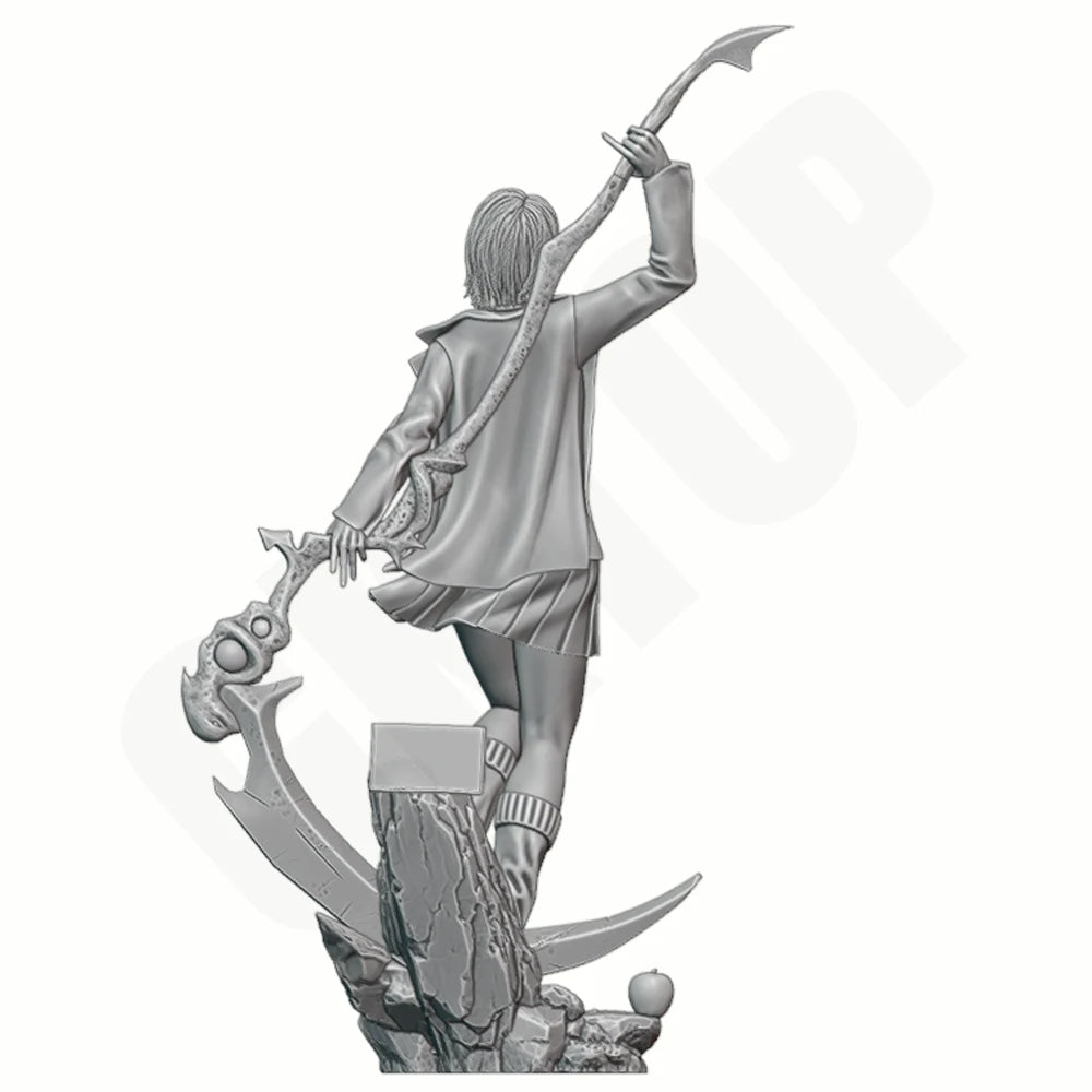 1/24 Warrior in School Uniform, Resin Model Figure Kit, Anime Theme, Unassembled and Unpainted